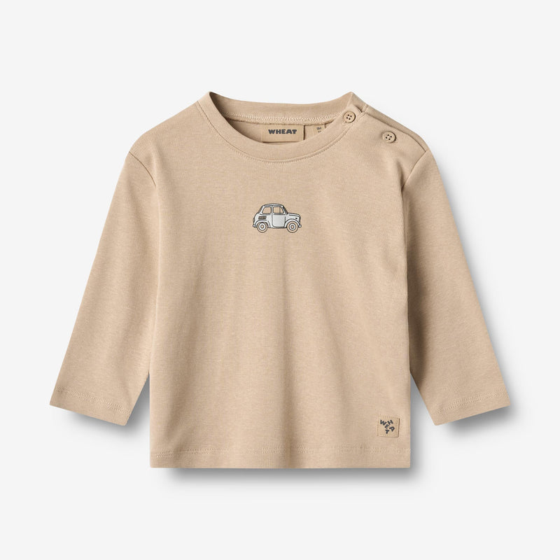 Wheat Main T-Shirt L/S Ray Jersey Tops and T-Shirts 3354 warm sand