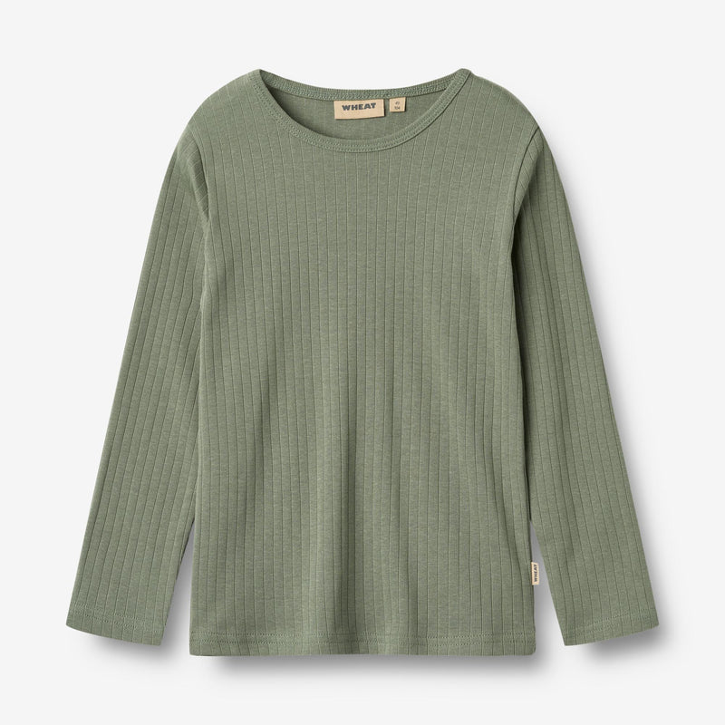 Wheat Main T-Shirt L/S Stig Jersey Tops and T-Shirts 4119 dusty green