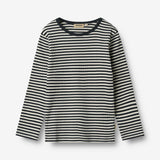 Wheat Main T-Shirt L/S Stig Jersey Tops and T-Shirts 9432 navy rib stripe