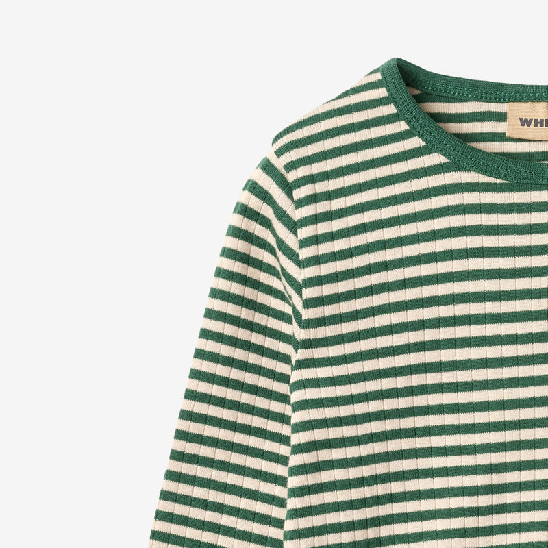 Wheat Main T-Shirt L/S Stig T-Shirt 4142 green stripe