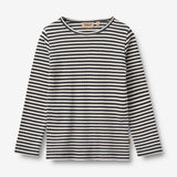 Wheat Main T-Shirt L/S Stig T-Shirt 9432 navy rib stripe