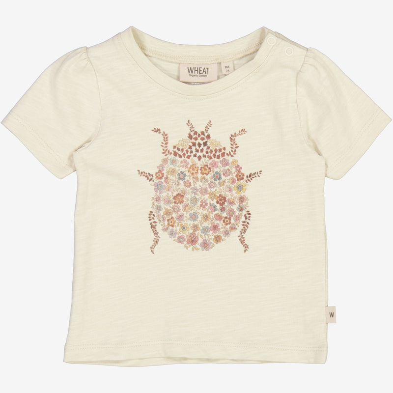 T-Shirt Marienkäfer Blume | Baby - chalk