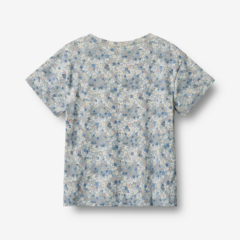 Wheat Main T-Shirt S/S Ella Jersey Tops and T-Shirts 9418 blue summer flowers