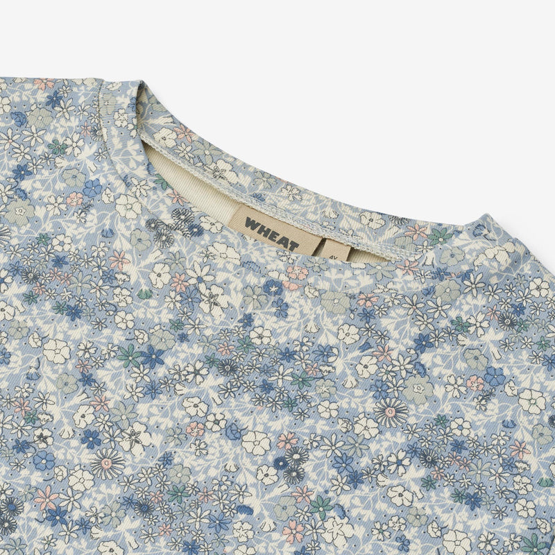 Wheat Main T-Shirt S/S Ella Jersey Tops and T-Shirts 9418 blue summer flowers