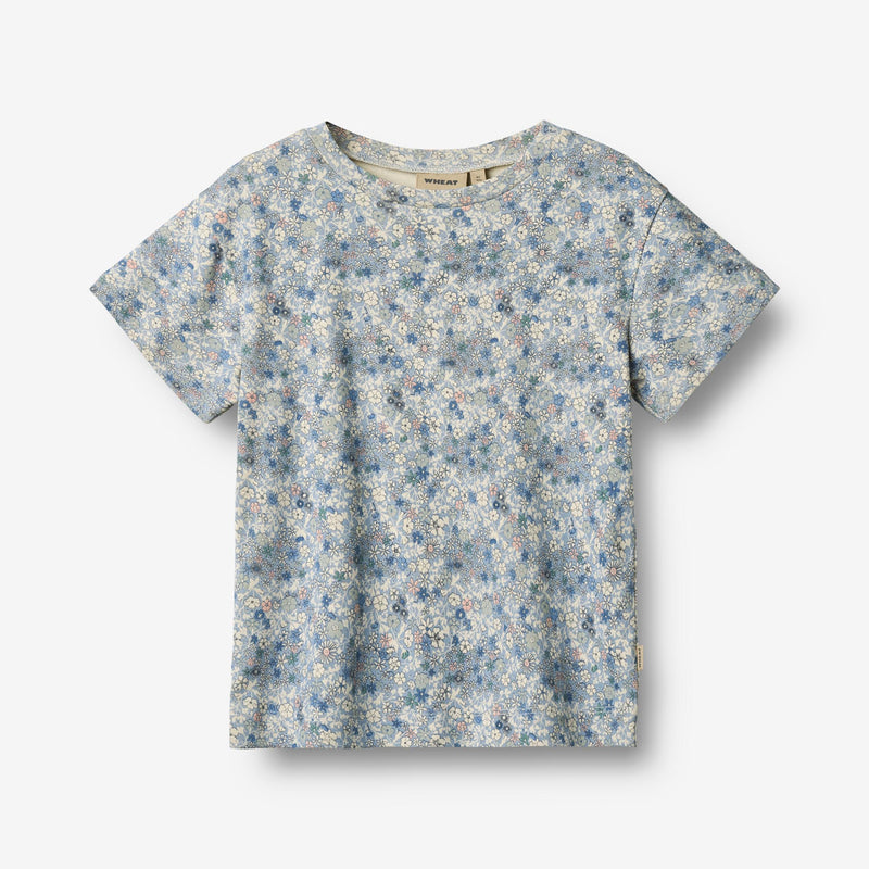 Wheat Main T-Shirt S/S Ella Jersey Tops and T-Shirts 9418 blue summer flowers