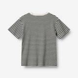Wheat Main T-Shirt S/S Fabian T-Shirt 9432 navy rib stripe
