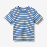 Wheat Main T-Shirt S/S Fabian T-Shirt 1048 blue stripe