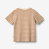 Wheat Main T-Shirt S/S Fabian T-Shirt 9447 warm caramel stripe
