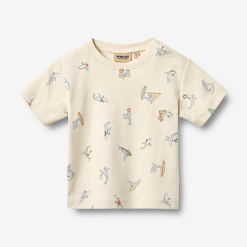 Wheat Main T-Shirt S/S Fabian T-Shirt 9669 whale friends