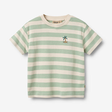 Wheat Main T-Shirt S/S Liam T-Shirt 9647 mint stripe