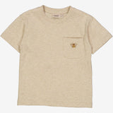 T-Shirt mit Bienen Stickerei - buttermilk melange