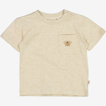 Wheat Main  T-Shirt mit Bienen Stickerei | Baby Jersey Tops and T-Shirts 9109 buttermilk melange