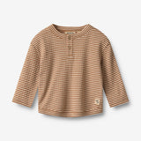 Wheat Main T-shirt L/S Osvald T-Shirt 3017 warm hazel stripe