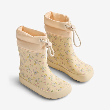 Wheat Footwear Thermo-Gummibarfuß Zerro Rubber Boot 9632 barely apricot flowers