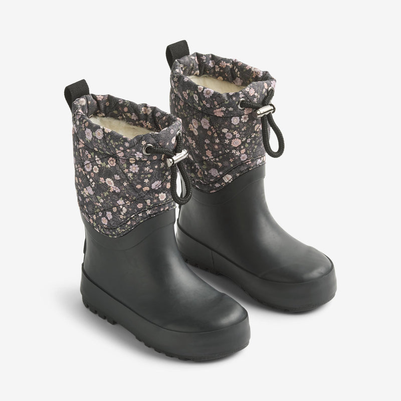 Wheat Footwear Thermo-Schneestiefel Drizzle Rubber Boot 9528 black sea open flowers