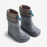 Wheat Footwear Thermo Barefoot Rubber Boot Arden Rubber Boot 9872 dark reflective map