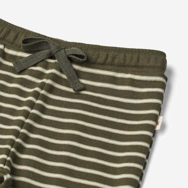 Wheat Main  Weiche Baumwollhose Leo | Baby Trousers 4076 dark green stripe