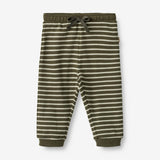 Wheat Main  Weiche Baumwollhose Leo | Baby Trousers 4076 dark green stripe