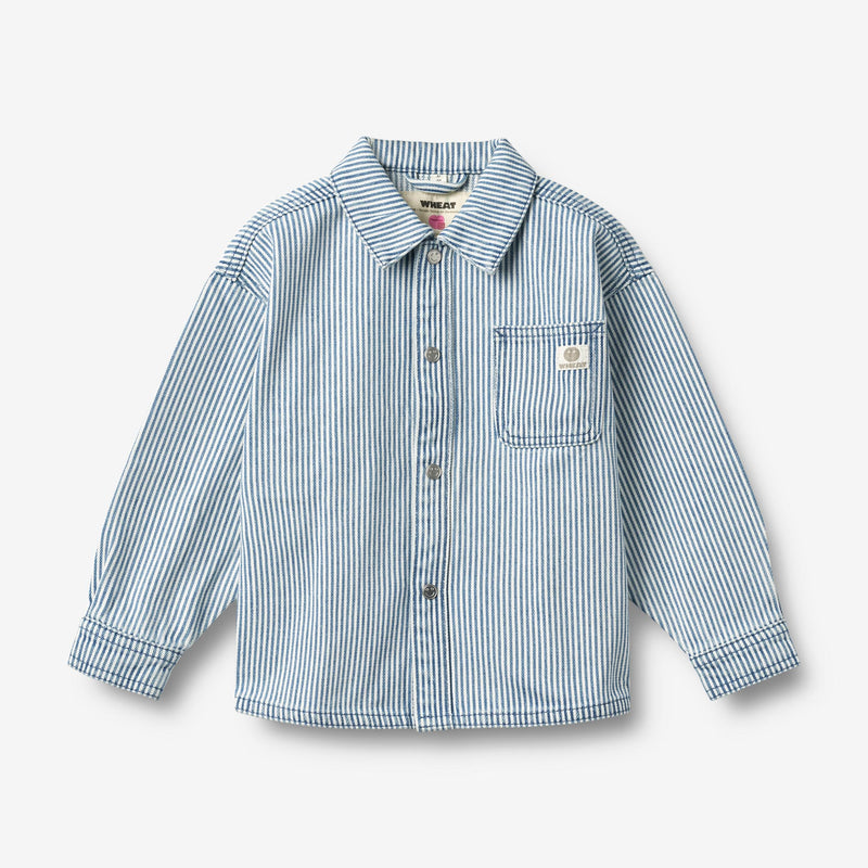 Wheat Collab Wheat x Pernille Teisbæk | Shirt L/S Pappo Shirts and Blouses 9452 ink stripe