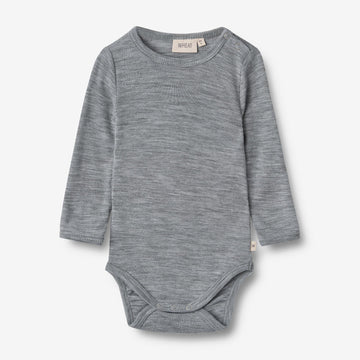 Wheat Wool Woll-Langarmbody Lucca Body 0224 melange grey