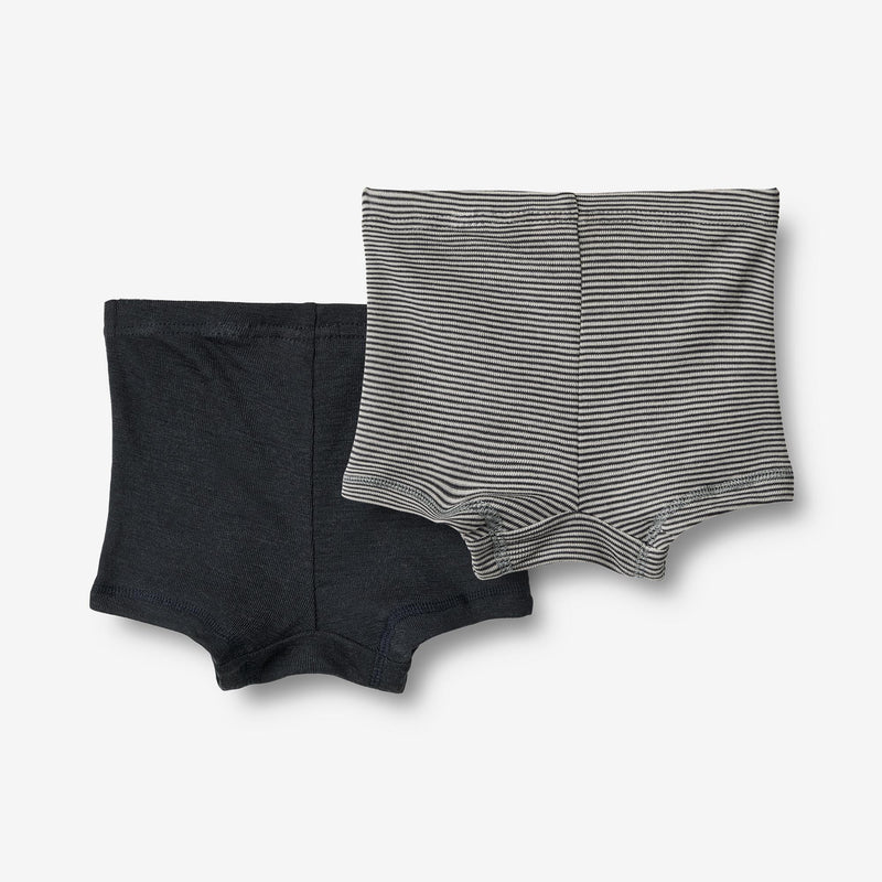 Wheat Wool 2er-Pack Woll Boxershorts Avalon Underwear/Bodies 1433 navy stripe