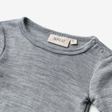 Wheat SMU Woll-Langarmbody Lucca Body 0224 melange grey