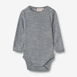 Wheat SMU Woll-Langarmbody Lucca Body 0224 melange grey
