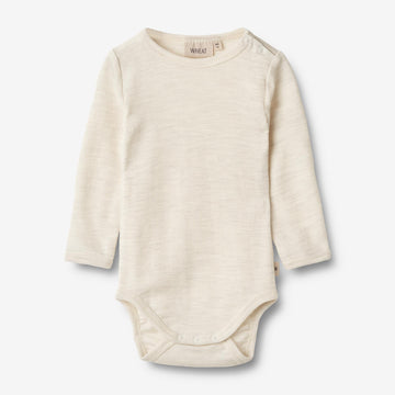 Wheat SMU Woll-Langarmbody Lucca Body 1141 eggshell melange