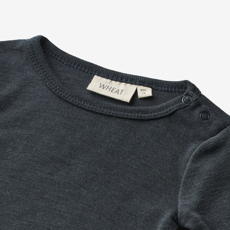 Wheat Wool Woll-Langarmbody Lucca Underwear/Bodies 1432 navy
