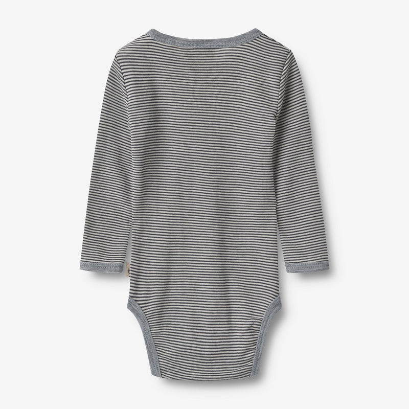 Wheat Wool Woll-Langarmbody Lucca Body 1433 navy stripe