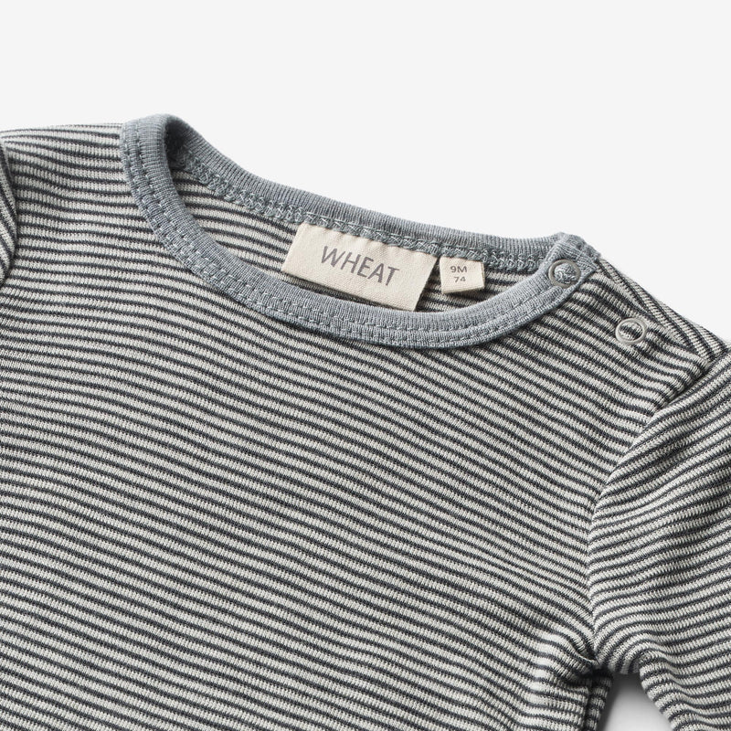 Wheat Wool Woll-Langarmbody Lucca Body 1433 navy stripe