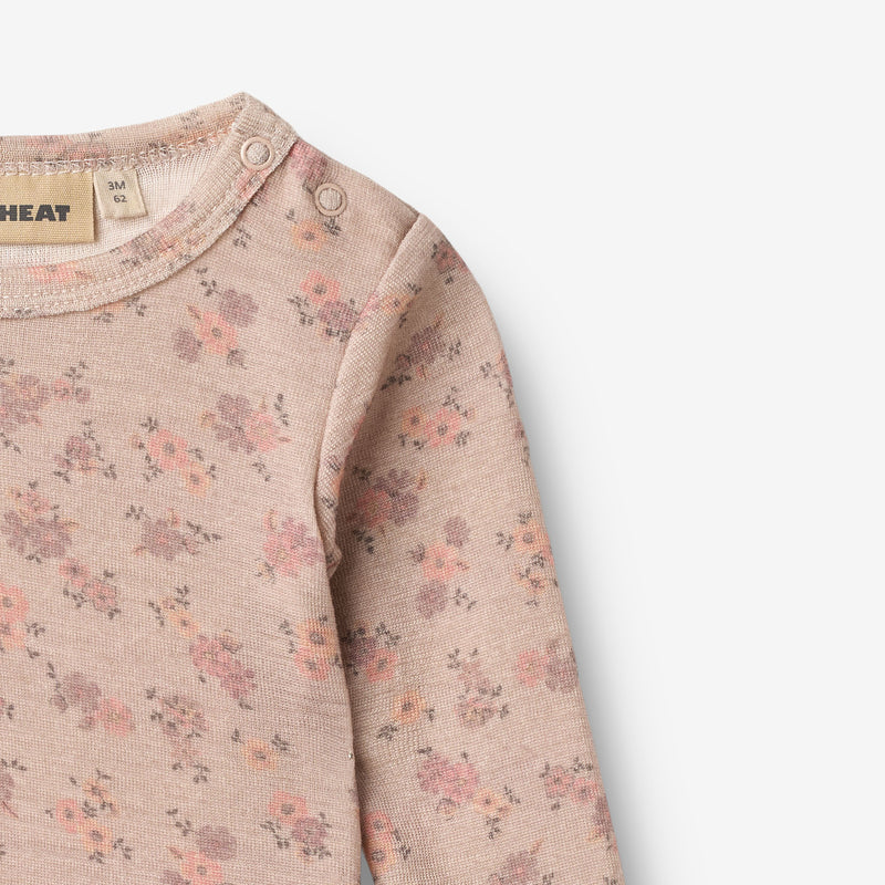 Wheat Wool Woll-Langarmbody Lucca Underwear/Bodies 1358 lilac flowers