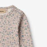 Wheat Wool Woll-Langarmbody Lucca Underwear/Bodies 1481 blue flowers