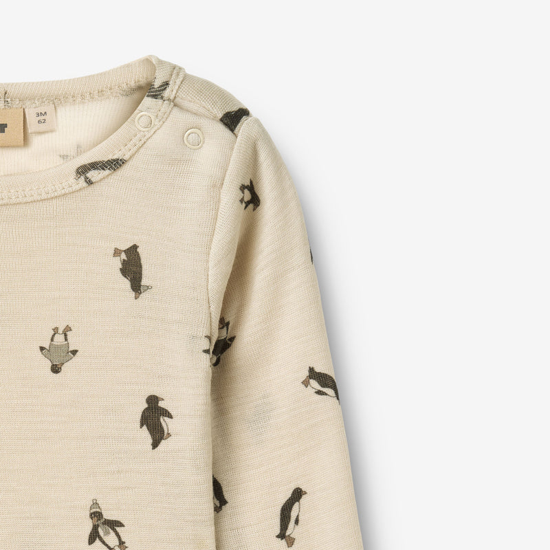 Wheat Wool Woll-Langarmbody Lucca Underwear/Bodies 9564 penguins