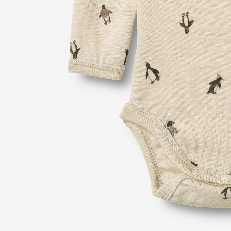 Wheat Wool Woll-Langarmbody Lucca Underwear/Bodies 9564 penguins