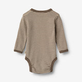 Wheat Main Woll-Langarmbody Plain Body 9578 wood stripe