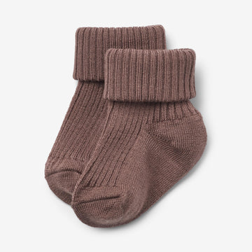 Wheat Main Woll-Rippsocken Ziggy Socks/Tights 3008 shadow brown