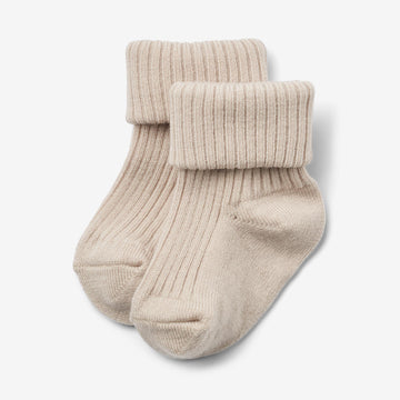 Wheat Main Woll-Rippsocken Ziggy Socks/Tights 3191 offwhite