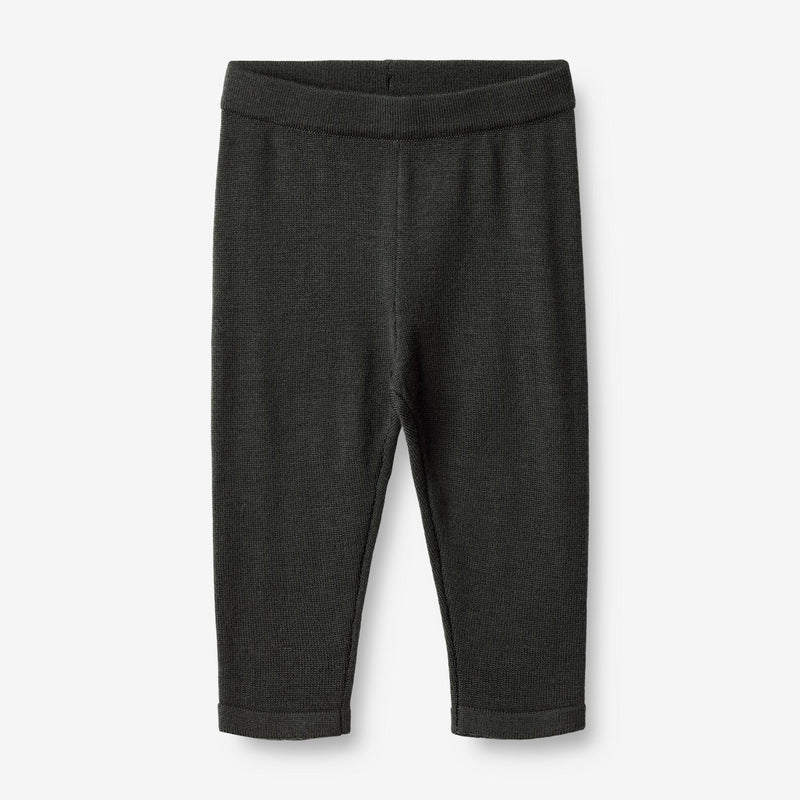 Wheat Main  Woll-Strick Hose Neel | Baby Trousers 0025 black coal