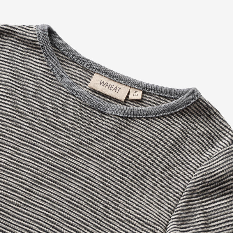 Wheat Wool Woll-T-Shirt L/S Alfie Jersey Tops and T-Shirts 1433 navy stripe