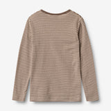 Wheat Wool Woll-T-Shirt L/S Alfie Jersey Tops and T-Shirts 9578 wood stripe