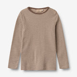 Wheat Wool Woll-T-Shirt L/S Alfie Jersey Tops and T-Shirts 9578 wood stripe