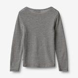 Wheat SMU Woll-T-Shirt L/S Alfie T-Shirt 1433 navy stripe