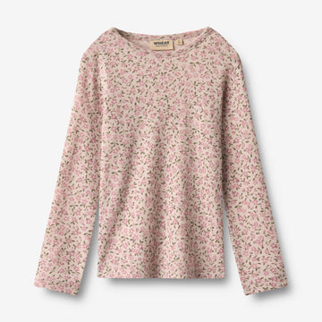 Wheat Main Woll-T-Shirt L/S Alfie T-Shirt 1359 pale lilac flowers