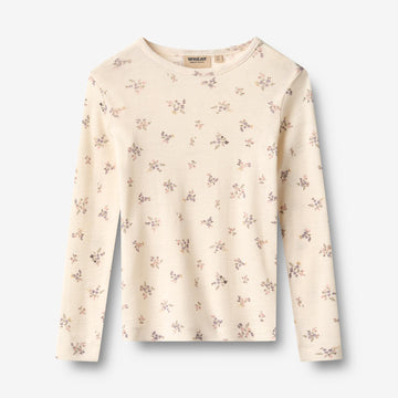 Wheat Main Woll-T-Shirt L/S Alfie T-Shirt 3130 eggshell flowers