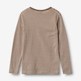 Wheat Main Woll-T-Shirt L/S Alfie T-Shirt 9578 wood stripe