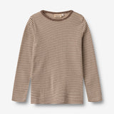 Wheat Main Woll-T-Shirt L/S Alfie T-Shirt 9578 wood stripe