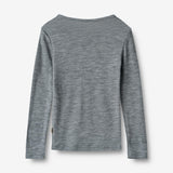 Wheat Wool Woll-T-Shirt L/S Alfie Alfie Jersey Tops and T-Shirts 0224 melange grey