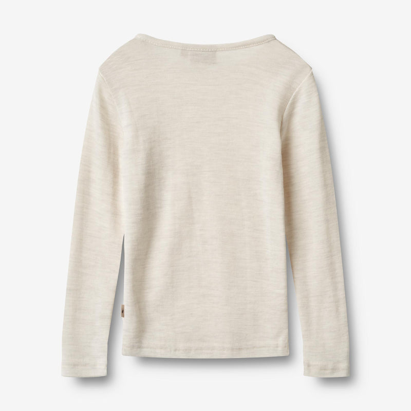 Wheat Wool Woll-T-Shirt L/S Alfie Alfie T-Shirt 1141 eggshell melange