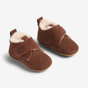 Wheat Footwear Wolle-HAUSSCHUH Taj Indoor Shoes 9002 cognac